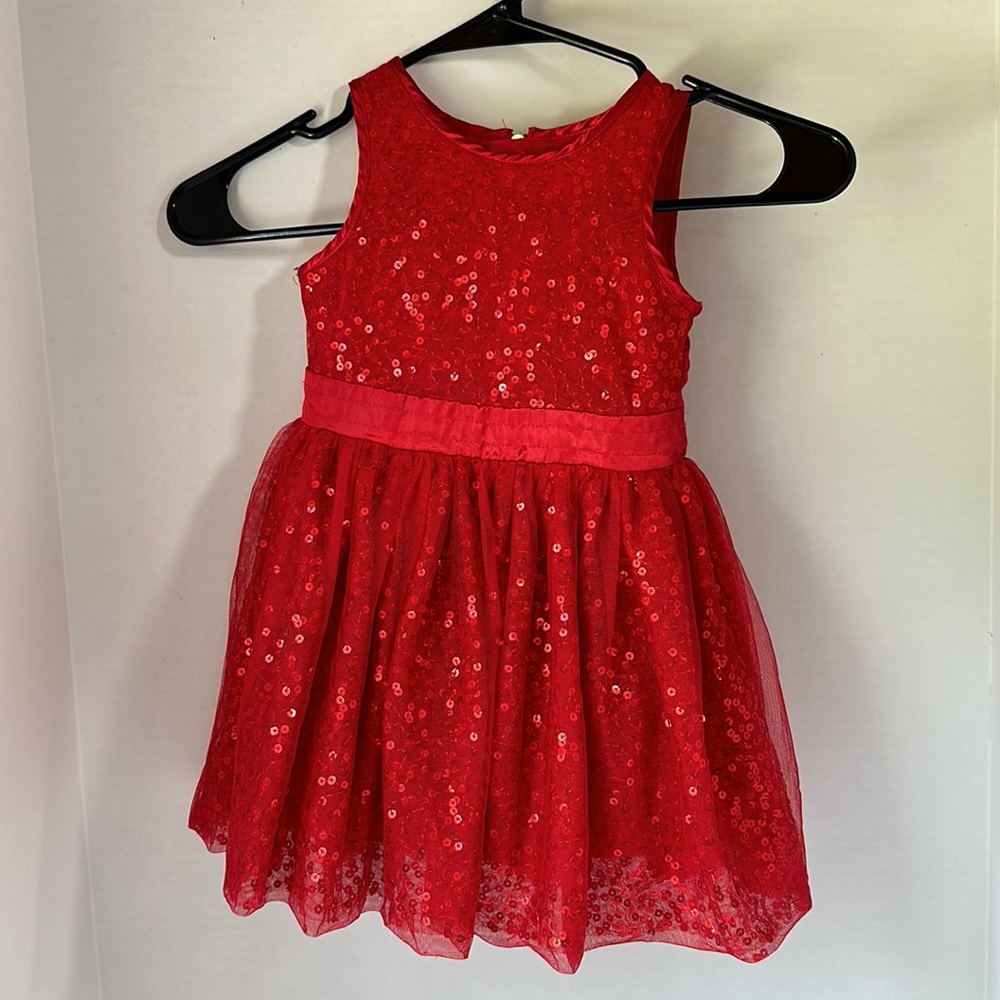 Cat & Jack red sequins sleeveless dress Christmas size 2t